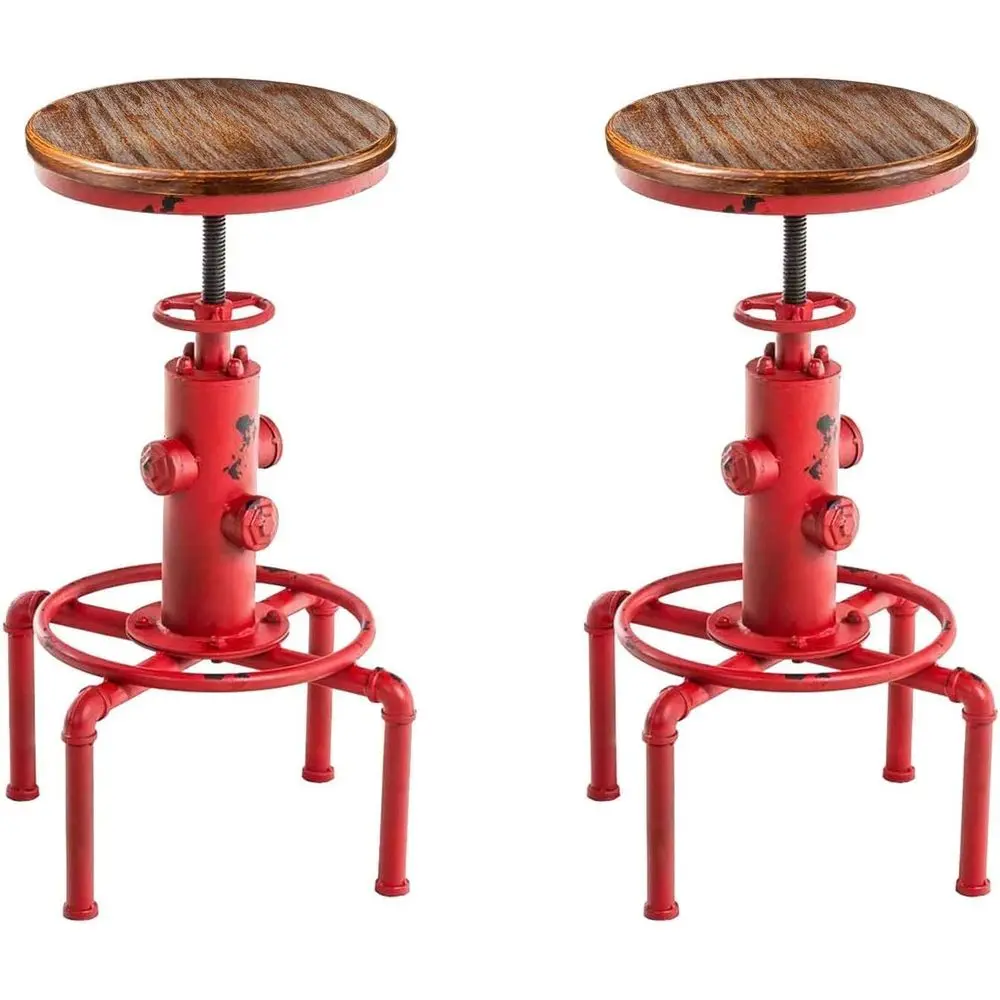 

Aged Antique Vintage Industrial Barstool Solid Wood Water Pipe ire Hydrant Design Cae Coee Industrial Bar Stool Set o 2 Antique