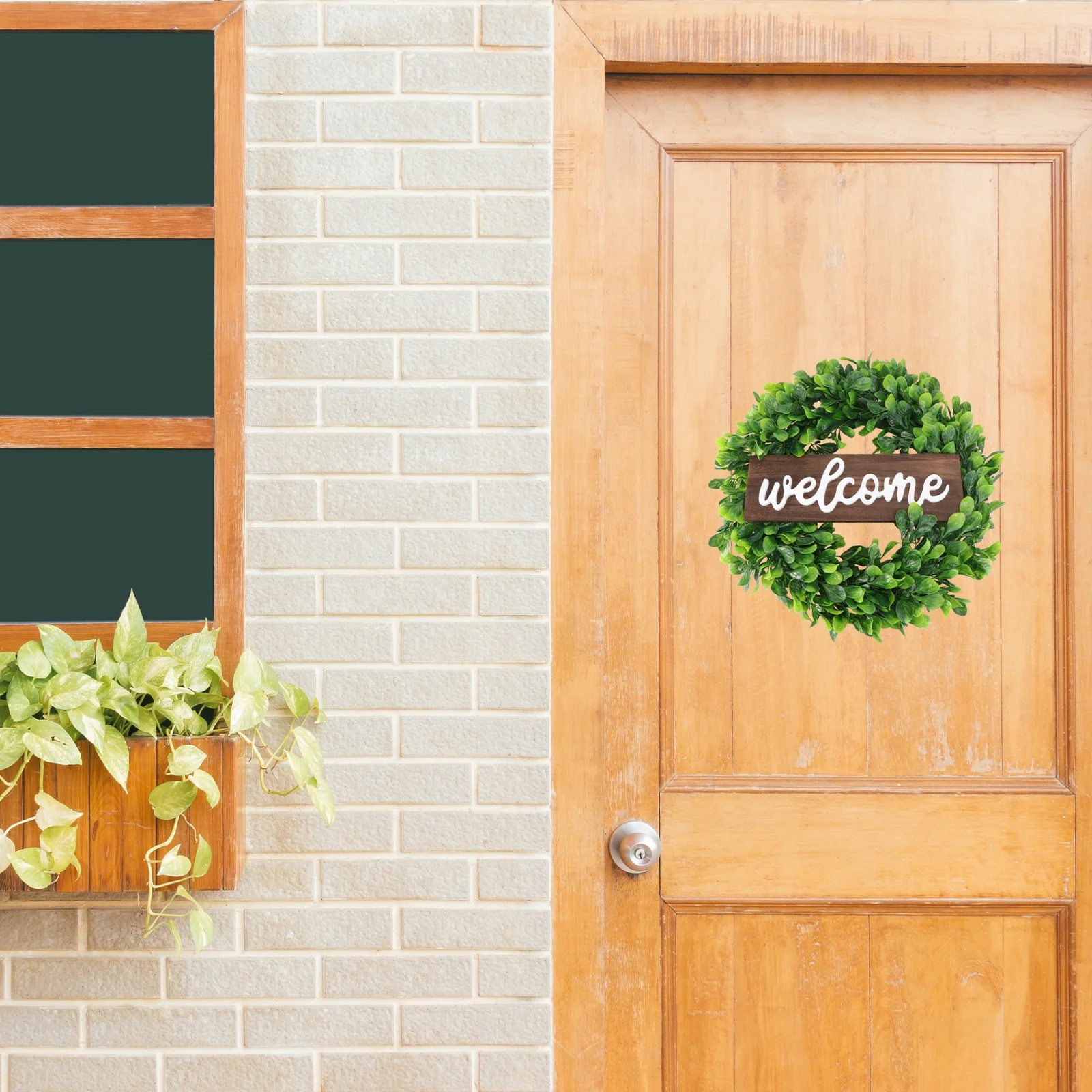 

1Pcs Decorative Door Hanging Wreath Simulation Welcome Garland Home Party Banquet Holiday Indoor Outdoor Hanging Ornament