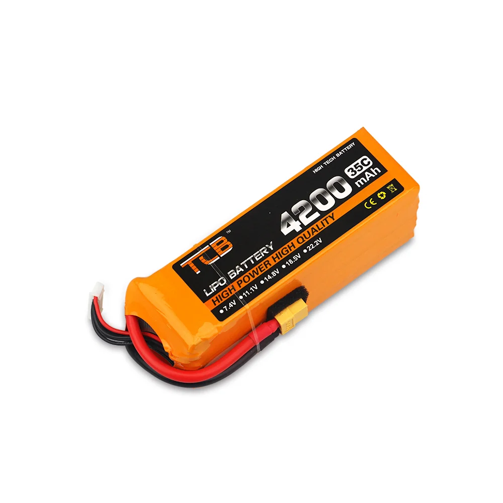 Nowy TCB bateria Lipo 3S 6S 11.1v 22.2v 25C 30C 60C 1500 2600 3000 3500 4200 5200mAh 6000mAh bateria XT60-T