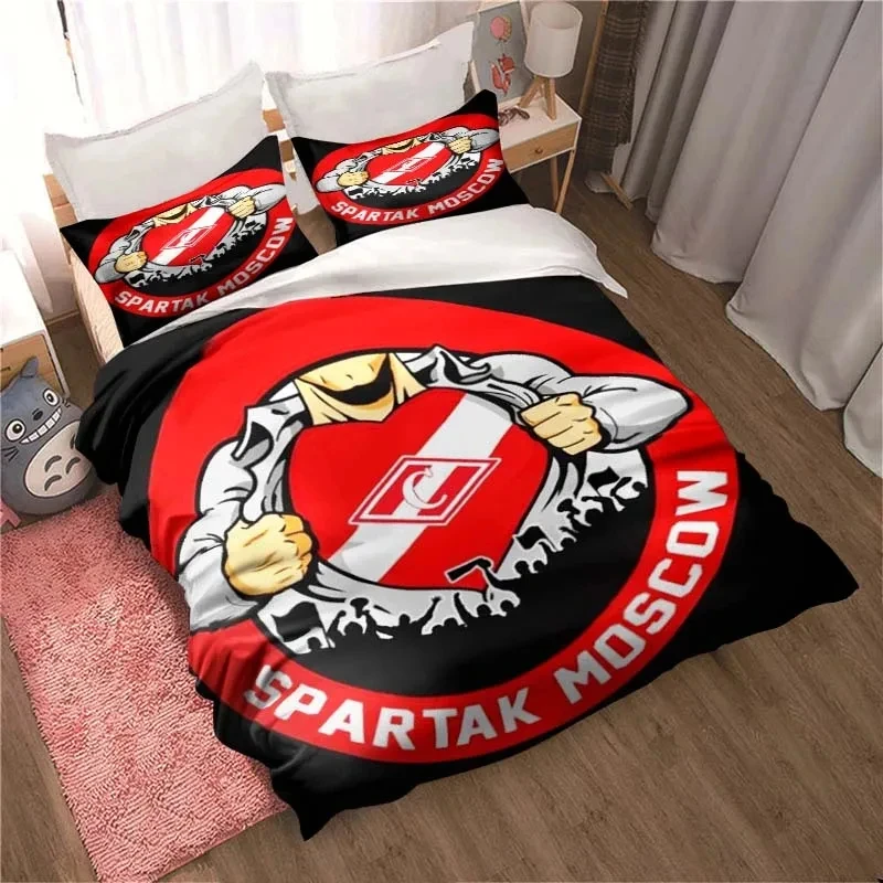 3D Print Spartak Moscow Bedding Set,Duvet Cover Comforter Bed Set Quilt Cover Pillowcase,King Queen Twin Size Boys Girls Adults