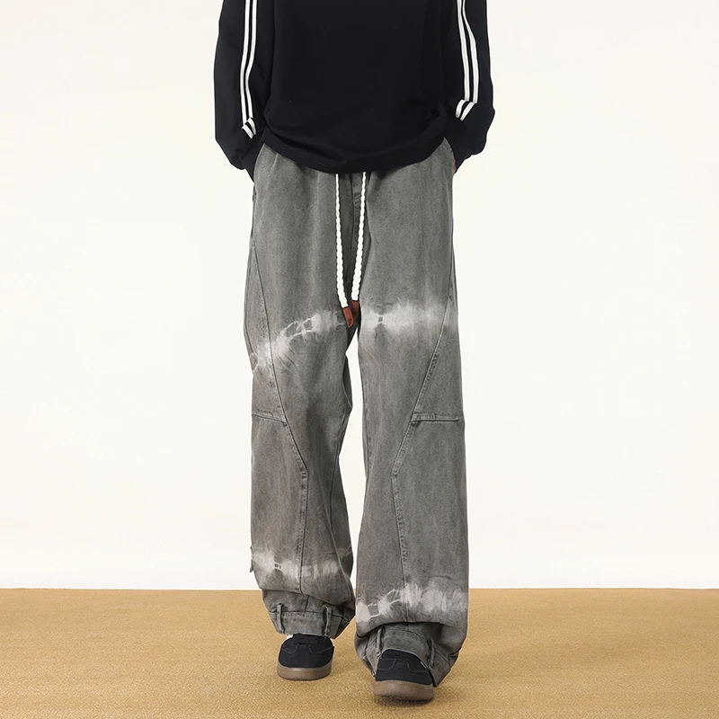 

Мужские модные трендовые свободные повседневные брюки для активного отдыха, бега, фитнеса, спорта, ветрозащитные, дышащие, прямого кроя