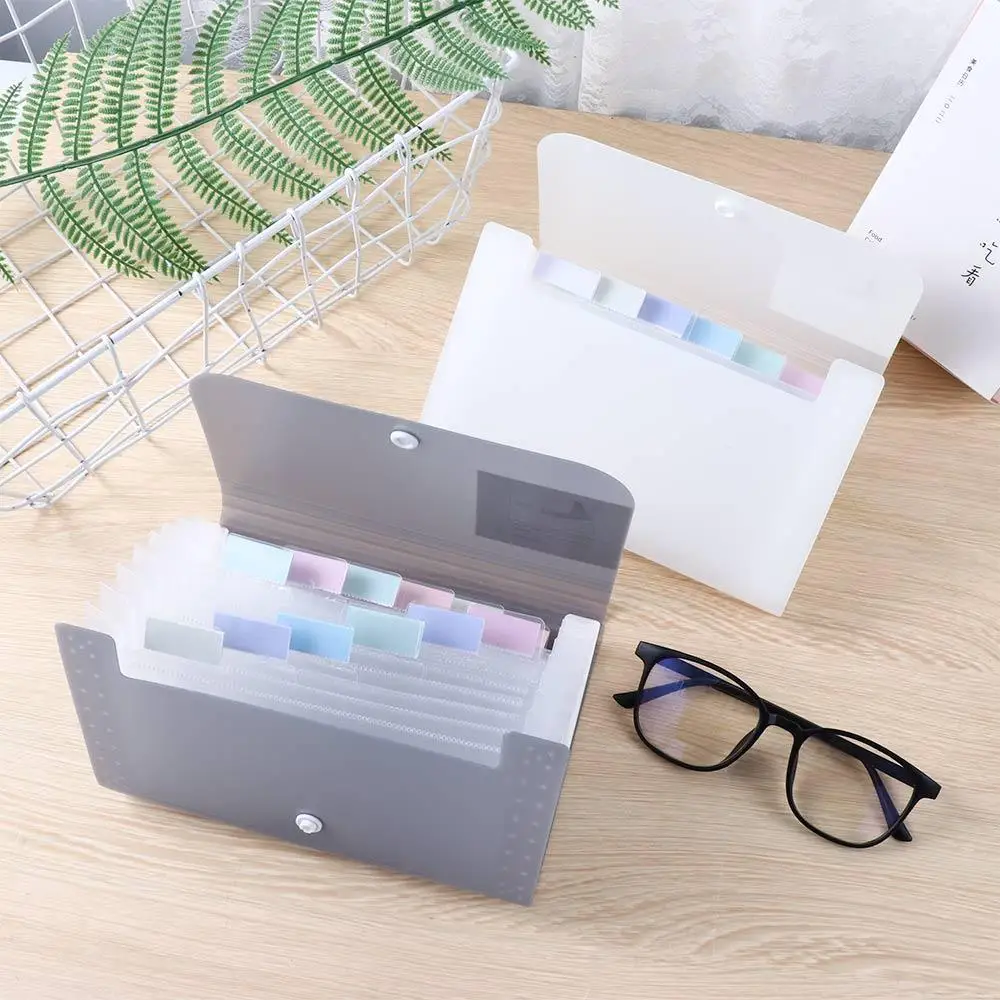 

A6 Size Plastic Filing Box 13 Pockets Accordian File Paper Holder Document Organizer Receipt File Expanding Wallet File Folder