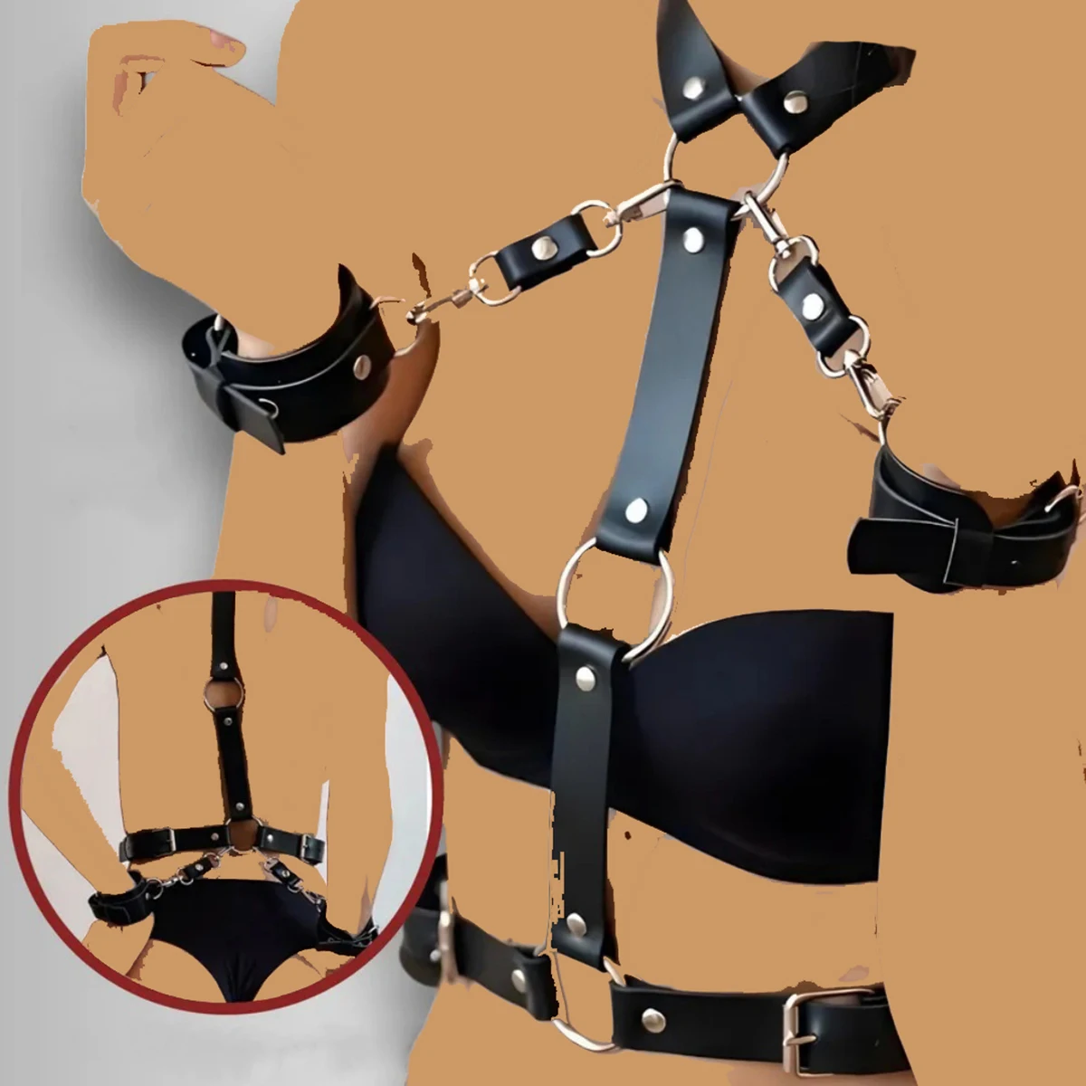 الإناث تكبيل الملابس الداخلية مجموعات الالعاب الجنس BDSM أصفاد لعبة الوثن زوجين المثيرة لعبة SM الرقيق دور اللعب تسخير الكبار Sextoy مجموعة #2