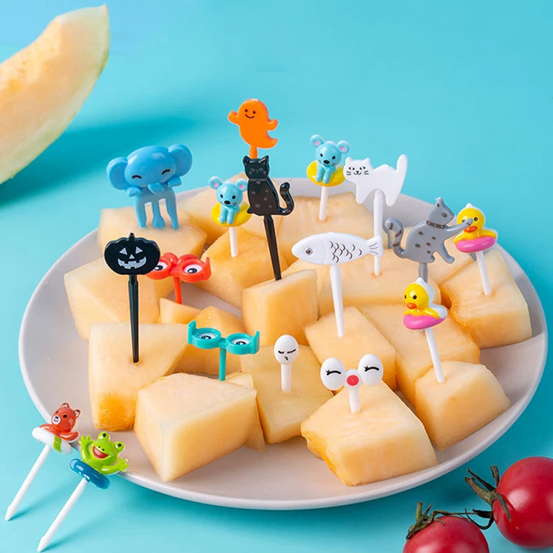 10/8/6 / Set Bento Vegetable Crockery Cute Mini toddler fruit fork Toothpicks Children's food Pick cartoon animal fruit fork