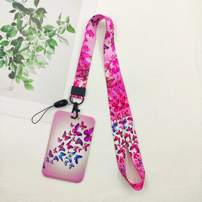 Schmetterling Ausweishalter Lanyards Mädchen Tür Kartenetui Hängendes Seil Frauen Ausweishalter Umhängeband Visitenkarte Geschenk – Detail 11