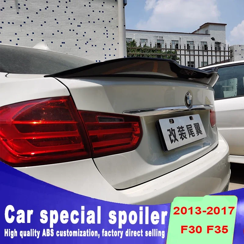 2013 To 2018 for BMW 3 Series F30 F31 M3 F80 PSM Style Spoiler Wing  Lip By High Quality ABS Material Gloss Black Carbon Look