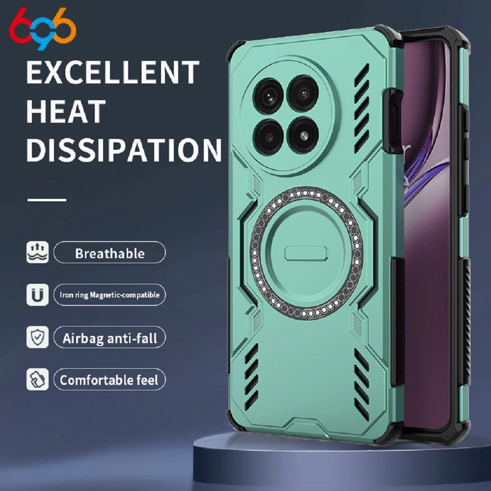 Kantong Udara Pembuangan Panas Anti Jatuh Casing Ponsel Pelindung Pengisi Daya Nirkabel Daya Tarik Magnet Kuat untuk One Plus 13 1 + ACE5 Baru