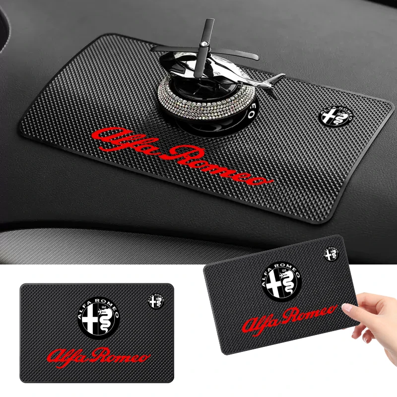 Car Non-Slip Mat Auto Silicone Interior Dashboard Phone Anti-Slip Storage Mat Pads For Alfa Romeo Giulia Stelvio MiTo Giulietta