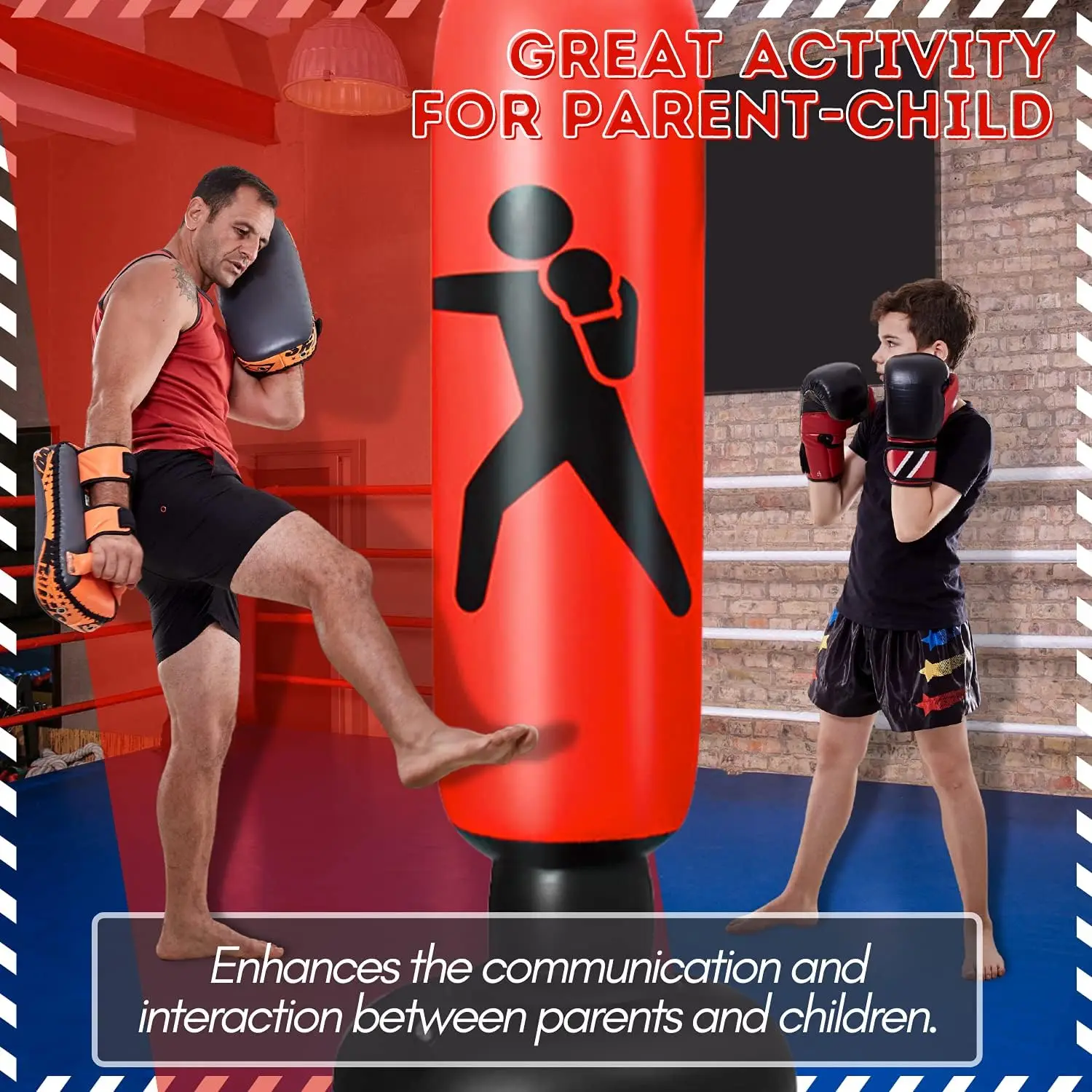 COMCO Boxing Column,Inflatable Punching Bag for Adult&kids,Durable PVC Material,Healthy&Fun Exercise,Improve Self Confidencef