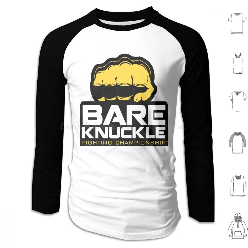 Bare Knuckle Fighting Hoodies Long Sleeve Martial Arts Fighting Organization Logo Heavyweight Boxing United States