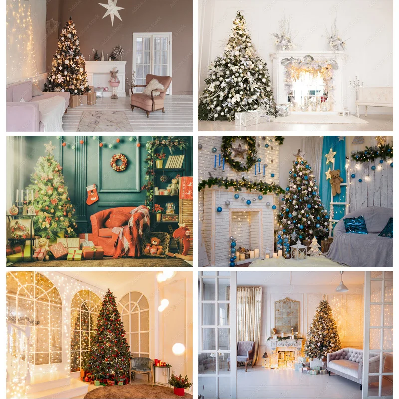 

SHUOZHIKE Christmas Theme Photography Background Snowman Christmas tree Backdrops For Photo Studio Props 211114 NNBB-02