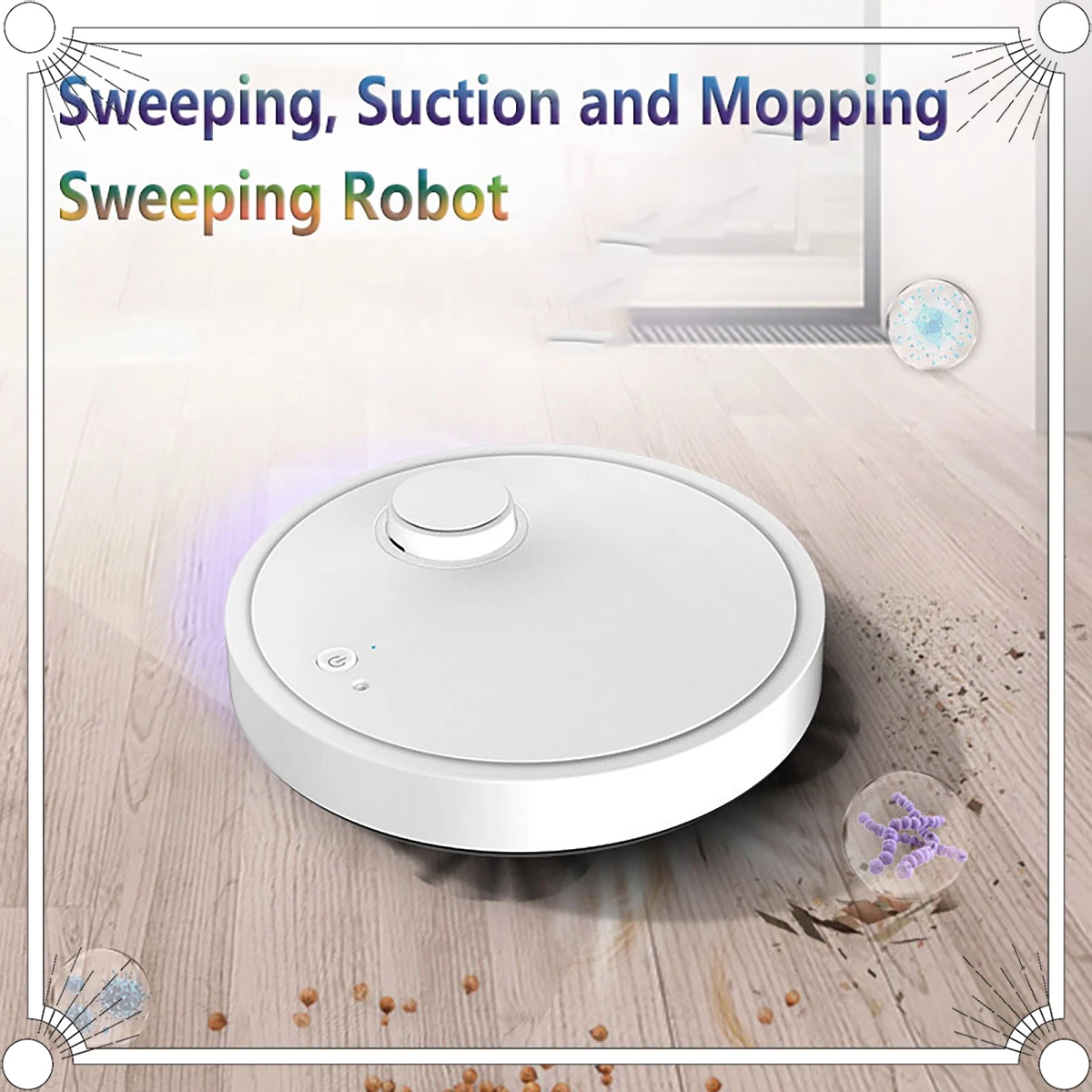 3-in-1 Wireless Robot Vacuum Cleaner Automatic Sweeping Wet and Dry Ultra-Thin Smart Cleaning Machine Mopping for Home