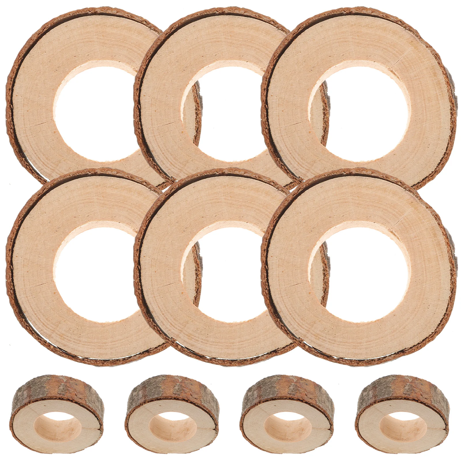 

10 Pcs Wooden Napkin Rings Natural Unfinished Round Party Rustic Circle Pendants Bridal Decor Craft Projects Home Sewing