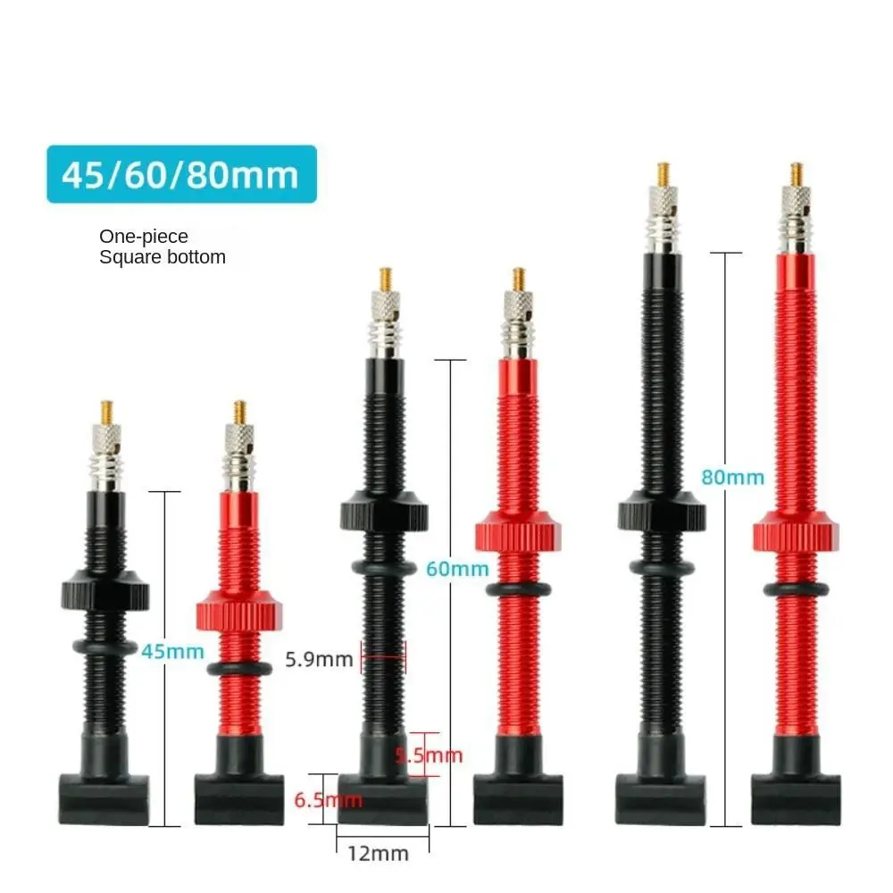 Vástago de aleación de 45/60/80mm, válvula F/V, pezones anodizados, válvulas de neumáticos sin cámara mecanizadas por CNC, montaje conveniente, extraíble, para bicicleta de montaña y carretera