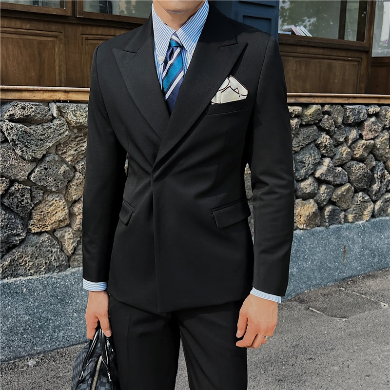 

Модный красивый легкий роскошный комплект из двух предметов в британском стиле, облегающий однотонный костюм 2025 года