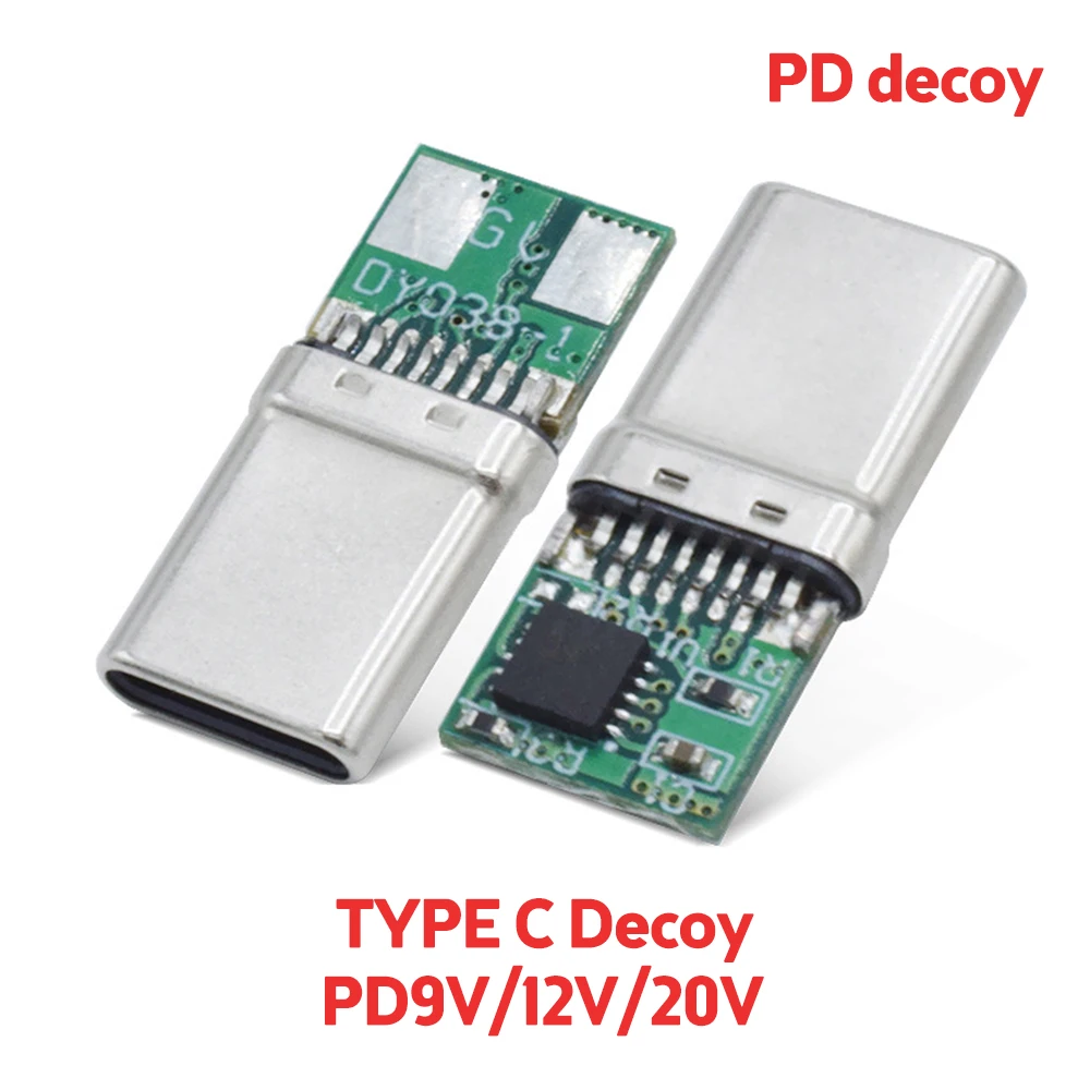 Fast Charge PD/QC Decoy Board 9V 12V 15V 20V PD Decoy module PD 2 3.0 DC Trigger Cable USB Type-C Male Plug QC4 Charge Connector