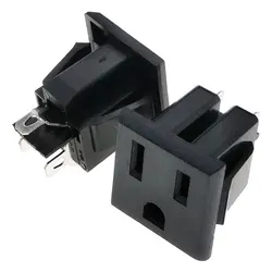 US 3-Pin Power Socket Panel Mount Receptacle AC125V 15A, UL Cert
