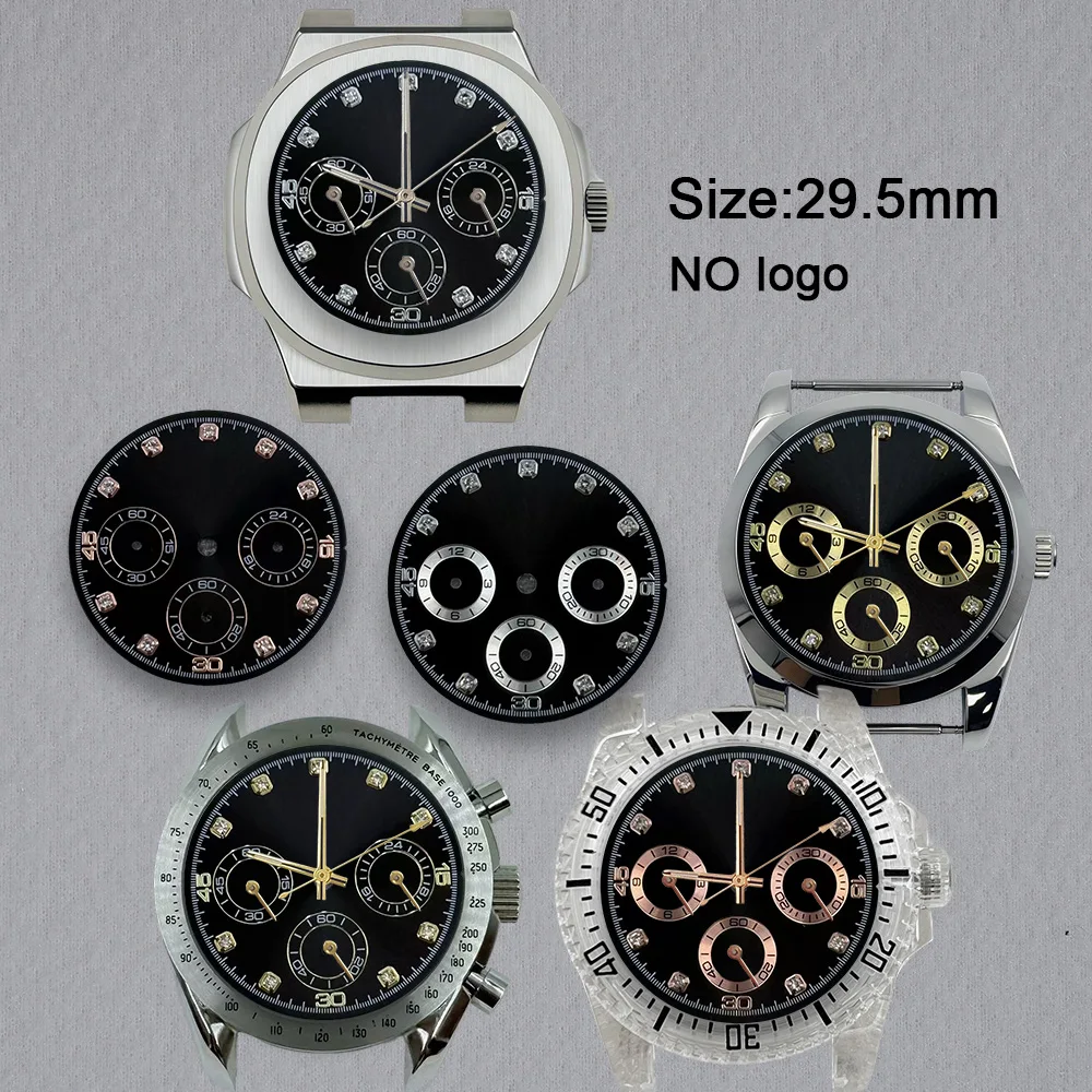 No Logo 29.5mm Diamond Blank Dial No Luminous For VK63 Movement Custom Logo Watch Dials Hands Accessories Repair Tools