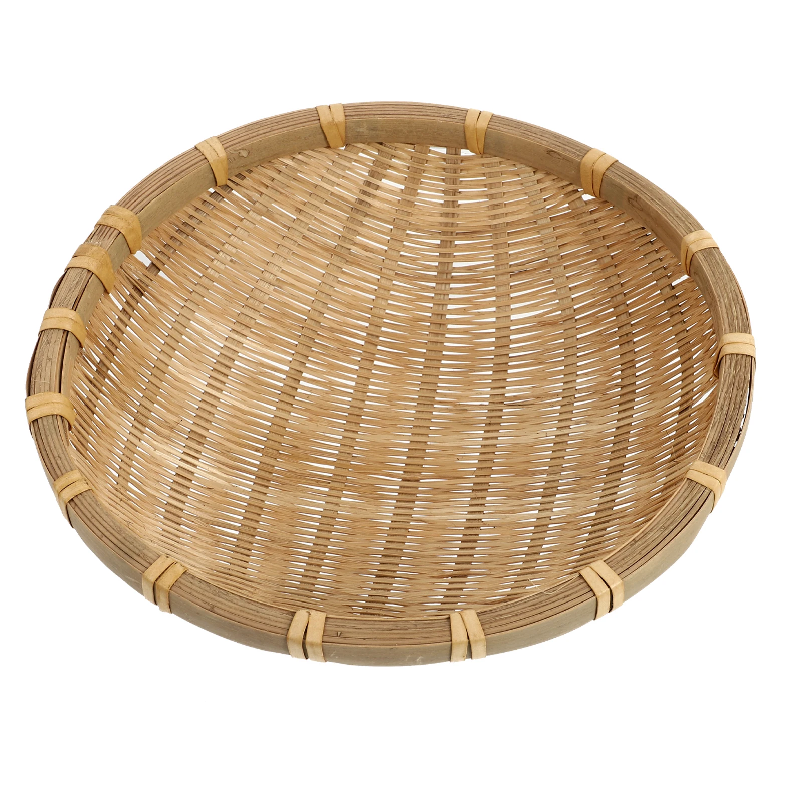 

Bamboo Sieve Round Basket 22cm Wide 7cm High Woven Storage Holder Food Tray Bamboo Rice Scouring Basket Kitchen