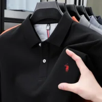 Camiseta Polo 100% de algodón puro para hombre, camiseta de marca de diseñador de alta gama, moda acogedora, manga corta, diseño bordado 3D, gran oferta