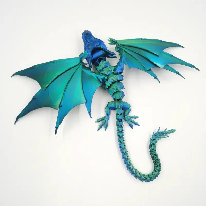 3D printing flying dragon joint movable model, Chinese Loong creative collection aquarium decoration, home decoration Gothic