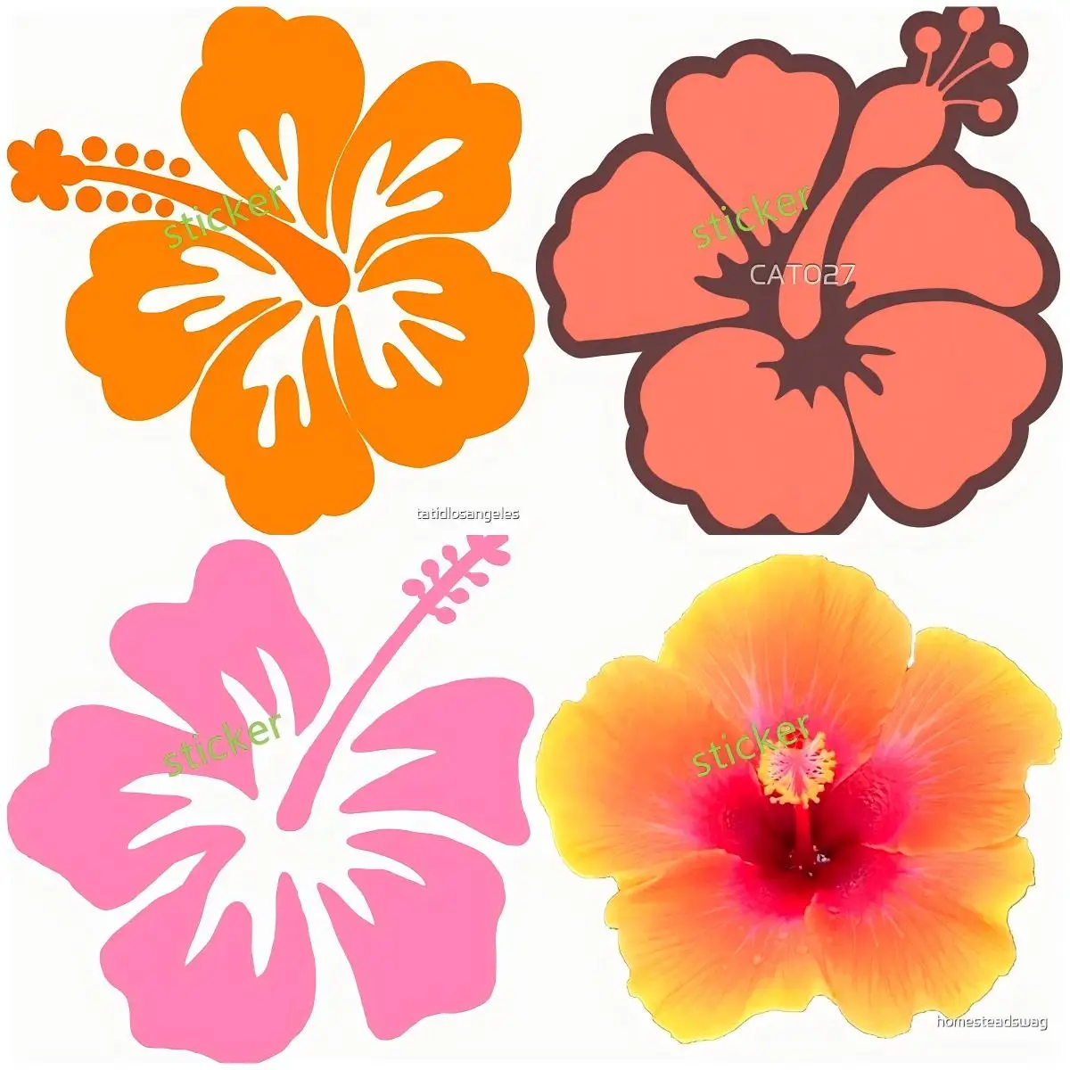 

Hibiscus Funny Car Sticker Vinyl Decal for Bumper Window Waterproof Auto Sunscreen Car Decoration Accessories