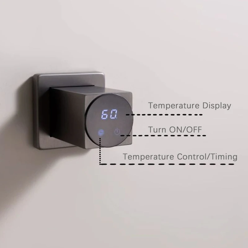 Oxg inteligente elétrico aquecido toalheiro aquecido toalheiro do banheiro cronometrado controle de temperatura instalação escondida 2 ou 3 barras