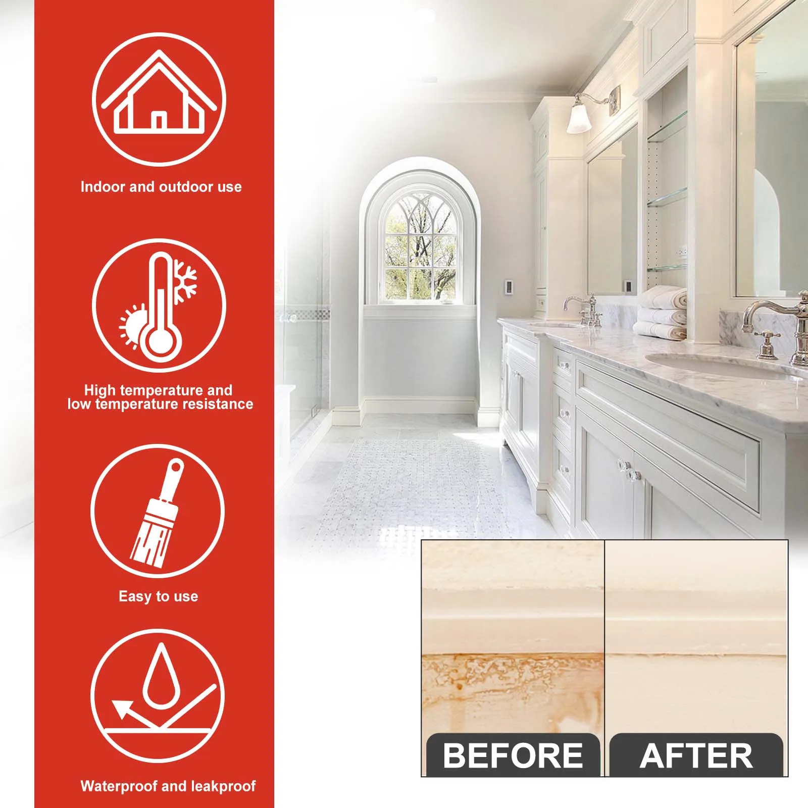 Professional Clear Waterproof Sealant Roof Bathroom Kitchen Leak Repair Crack Sealer Quick Dry Weatherproof Coating
