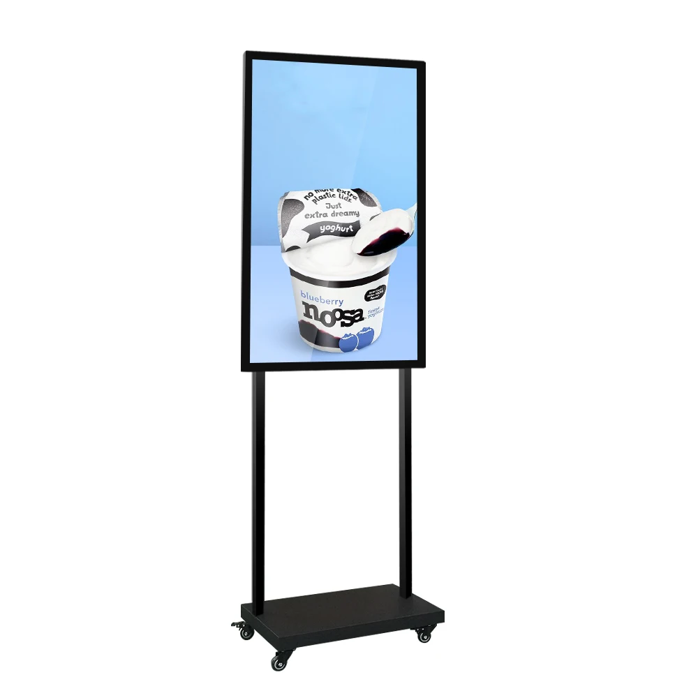 

Wholesale Sales 55 65 Inch Super Slim Floor Stand LCD Screen Portable Advertising Display Digital Signage for Shopping Mall