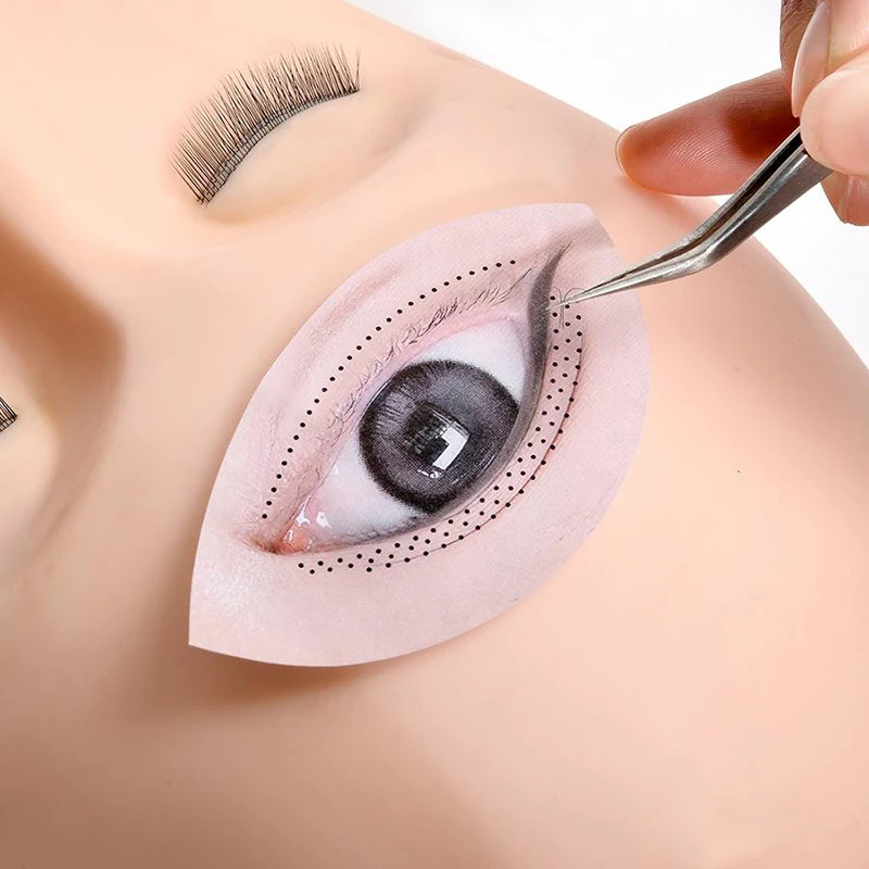5 fogli adesivi per allenamento pratico ciglia adesivi per trainer per applicazioni ciglia forma simulata dell'occhio