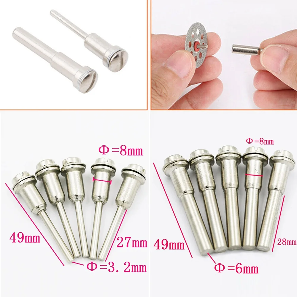 5Pcs 3.2mm 6mm HSS Screw Mandrel Extension Rod Connective Shaft For For Mini Saw Rotary Power Tool Sanding Polishing Disc Holder