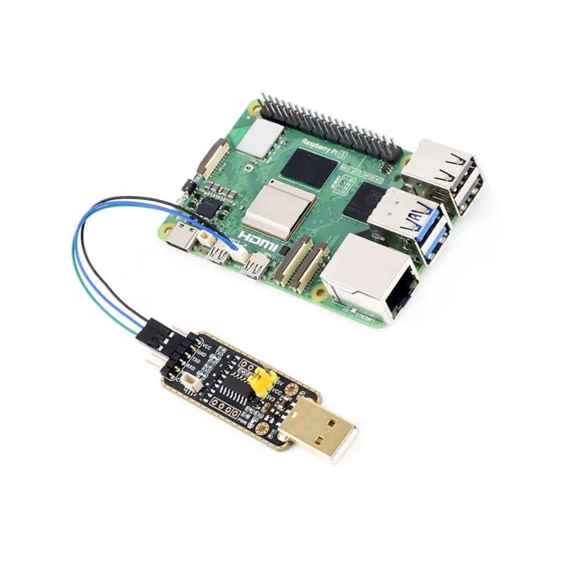 Raspberry Pi 5 UART Debugger Module USB To UART Serial Port Download Connector Type-A Port for Pi 5
