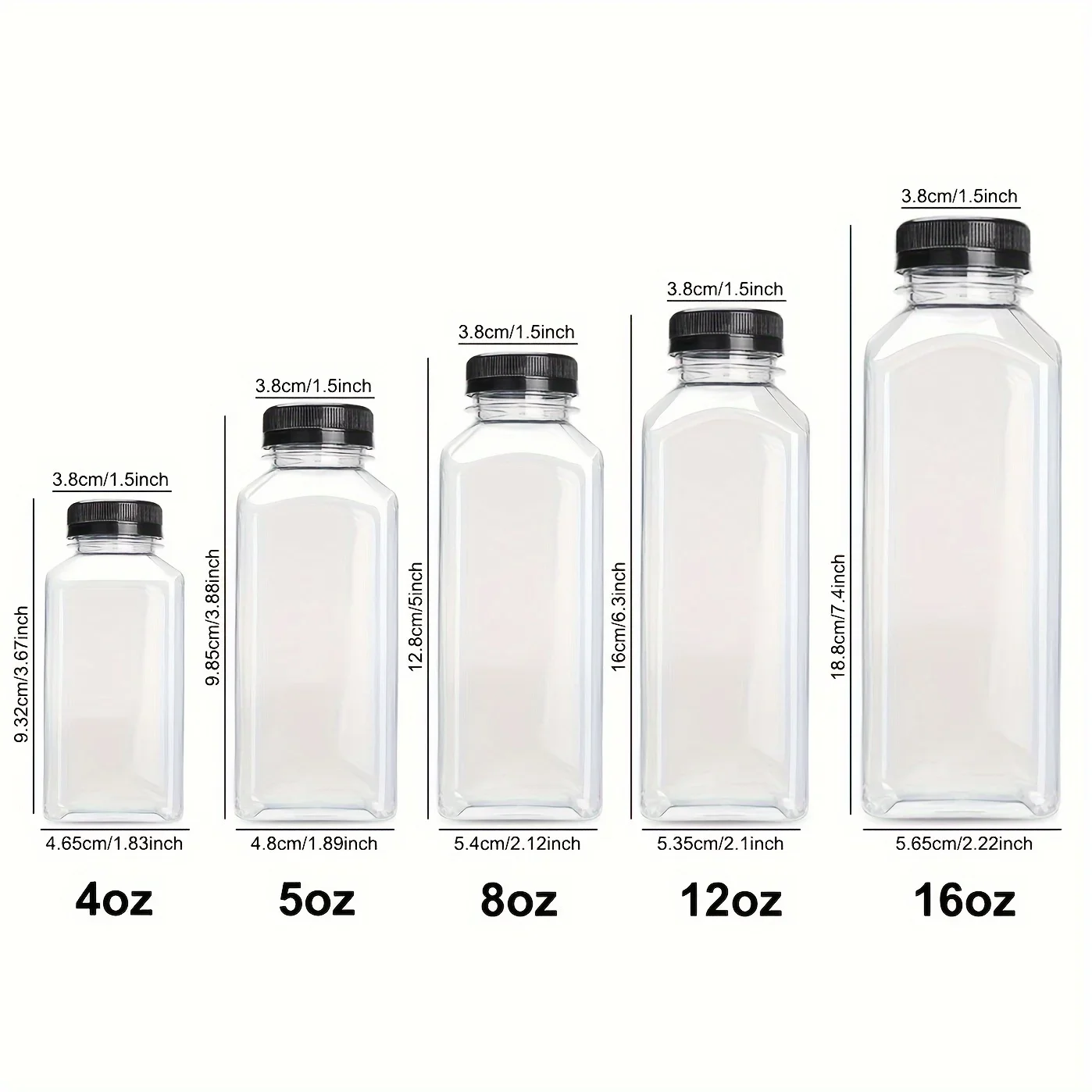 5/10pcs Leak-Proof Clear Plastic Juice Bottles-Perfect For Juicing Smoothies, Milk Homemade and Other Beverages Portable for Out