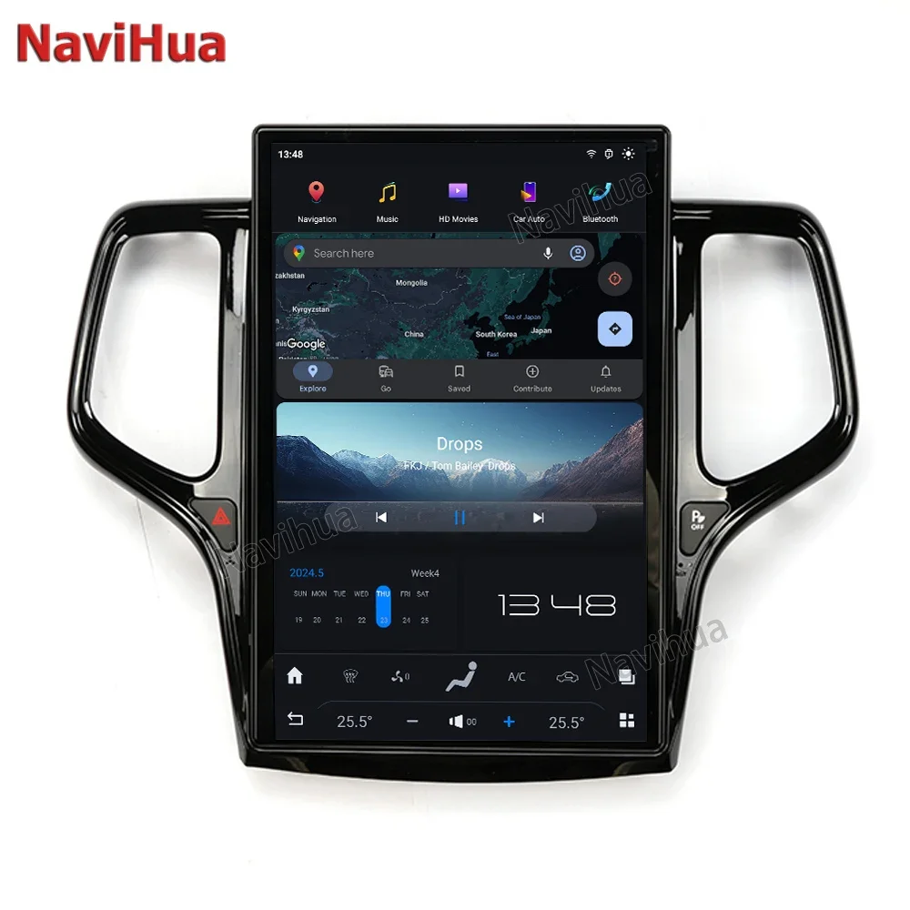 

Android13 For Jeep Grand Cherokee 2014-2020 GPS Navigation Player Radio Multimedia Carplay 14.4" for Tesla Vertical Touch Screen