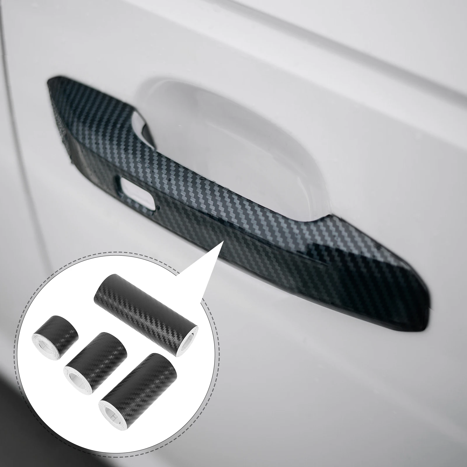 

4 Rolls Car Body Stickers 3D Carbon Fiber Tape 3cmx3m 5cmx3m 7cmx3m 10cmx3m Scratch Dirt Resistant Car Decal Reflective Stickers