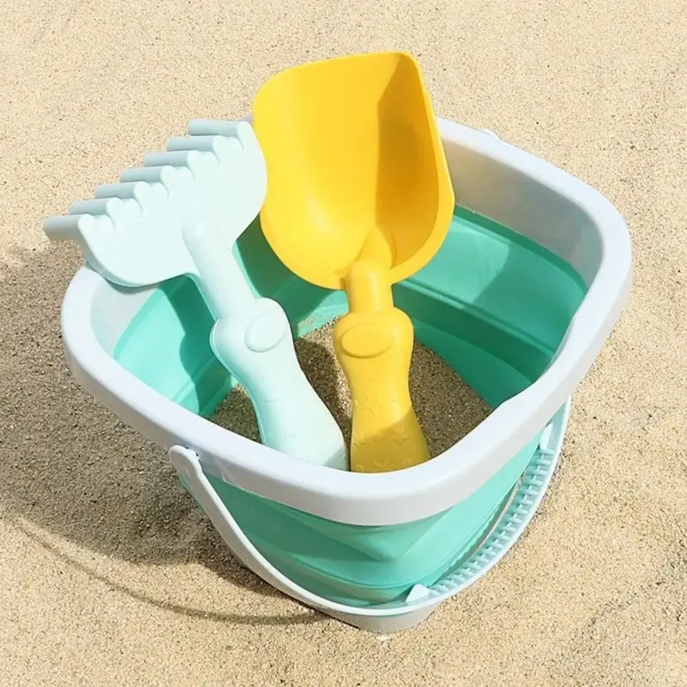 1 Set Bucket Beach Sand Play Toys Shovel Plastic Beach Bucket Toys Portable Lightweight Beach Play Toys Children