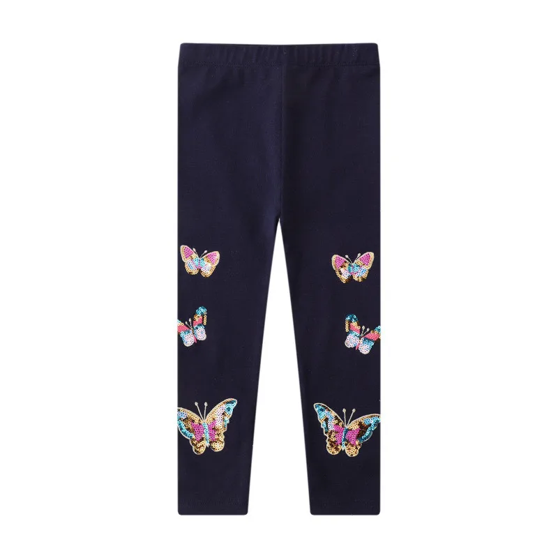 Jumping Meters New Arrival Children's Clothes Butterflies Beading Baby Girls Leggings Pants Toddler Kids Clothing Skinny Pants