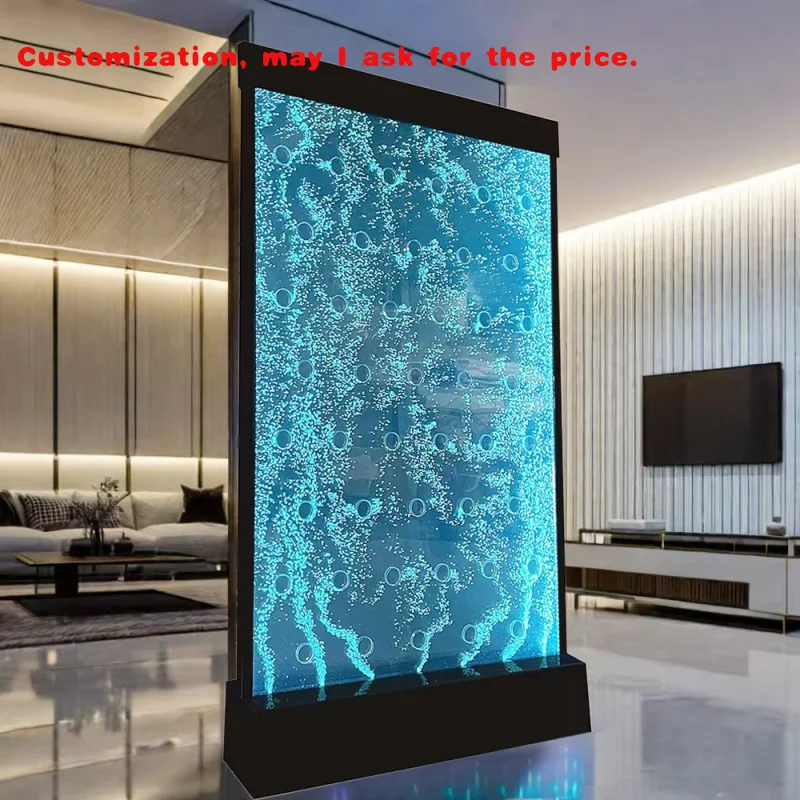 

На заказ.Современный светодиодный настенный фонтан с пузырьковой подсветкой, роскошные акриловые передвижные перегородки для комнаты, декоративная панель для дома и отеля, вестибюля Tec