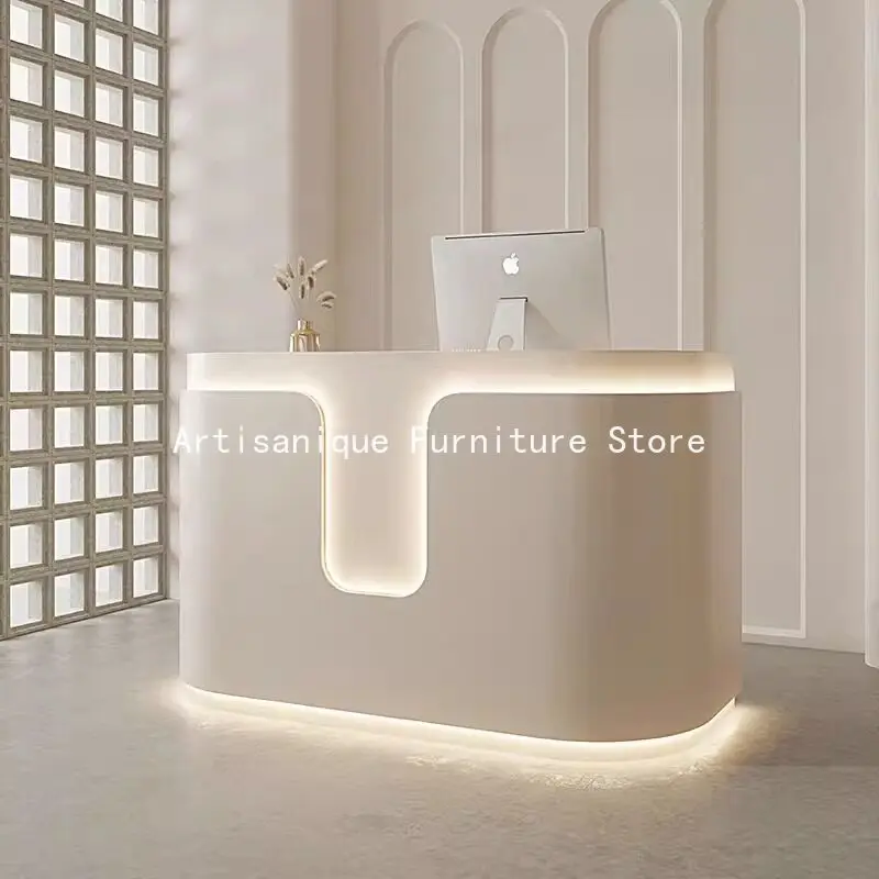 Durable Professional Reception Desk Anti Slip Modern Reception Counter Rotating Elegant Banco Reception Shop Counter Furniture