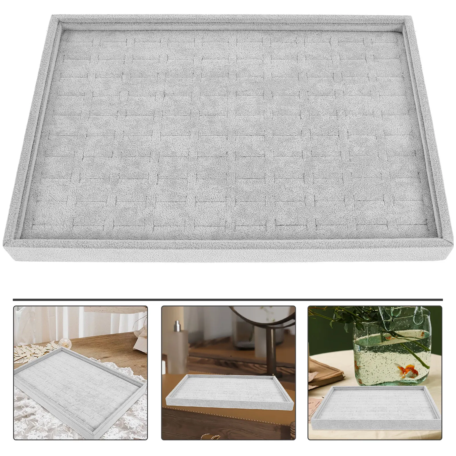 

Large Lightweight Jewelry Storage Tray for Earrings Necklaces Rings Brooches Hairpins Trinkets Travel Display Organizer