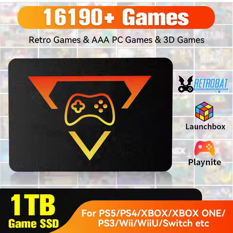 1TB Portable Gaming SSD 3 System in 1 Game Console 80+ Emulators for PS5/PS4/XBOX/XBOX One/PS3/SWITCH with 16191 3D &amp; Retro Game
