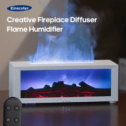 Fireplace Aroma Diffuser Colorful Flame Air Humidifier with Timer Remote and Waterless Auto Off for Home Office Birthday Gifts