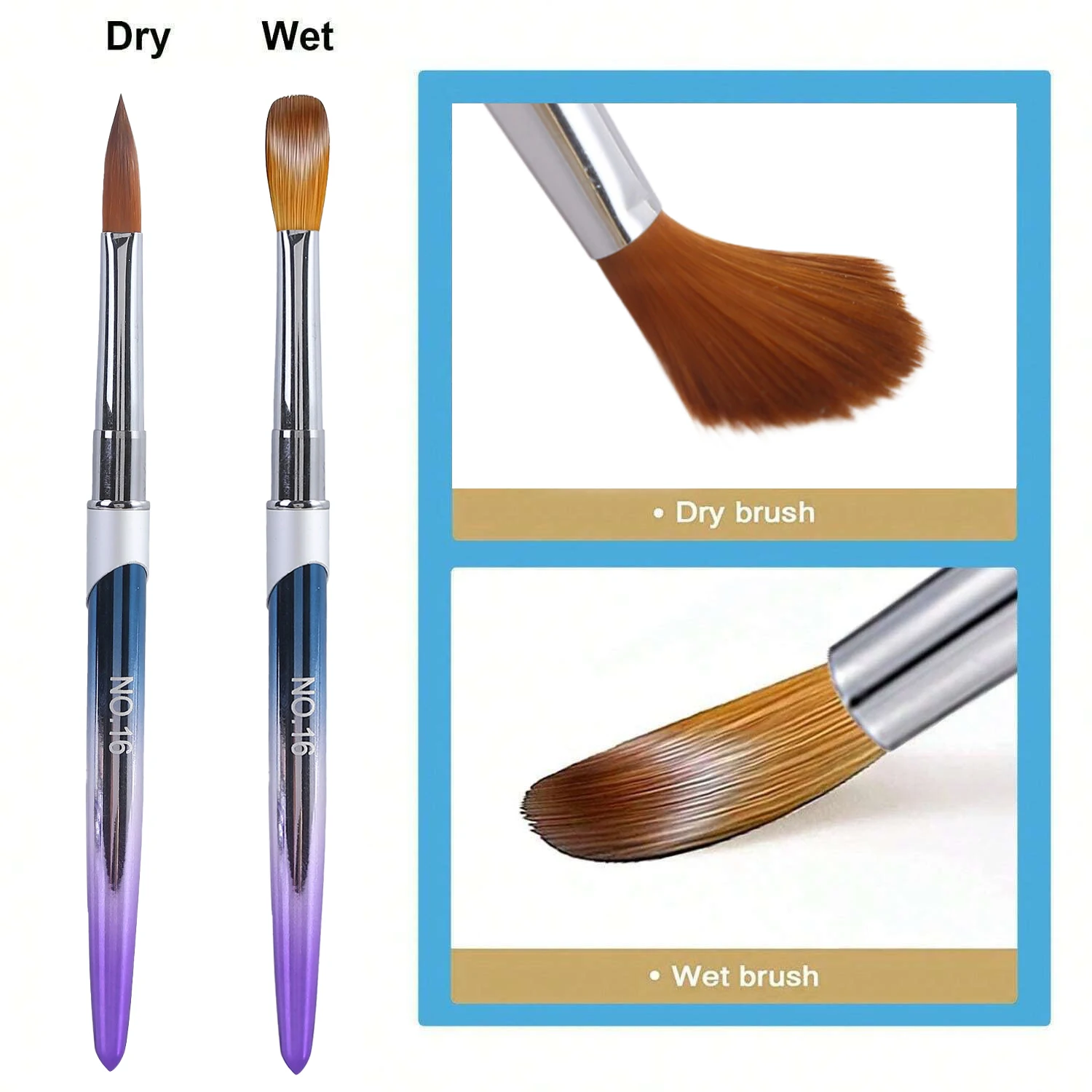 4Pcs Acrylic Nail Brush Set Acrylic Powder Brush Poly Extension Gel Brush Nail Polish Carving Pen For Women Home Solon Diy Nail