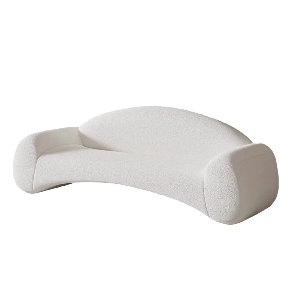 

Cream wind small apartment designer special-shaped small sofa creative curved clothing store reception lounge area fabric sofa