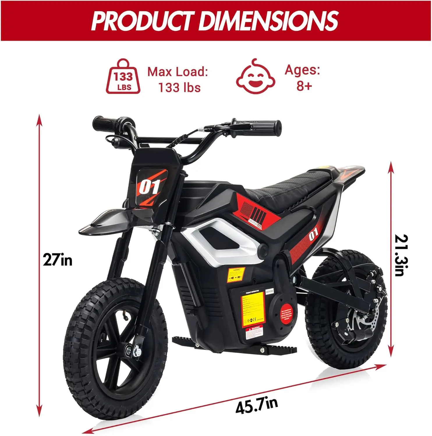 24V Ride on Motorcycle for Kids,Rear Wheel Suspension,12 Miles Range, Twist Grip Throttle, Built-in Music,Leather Seats