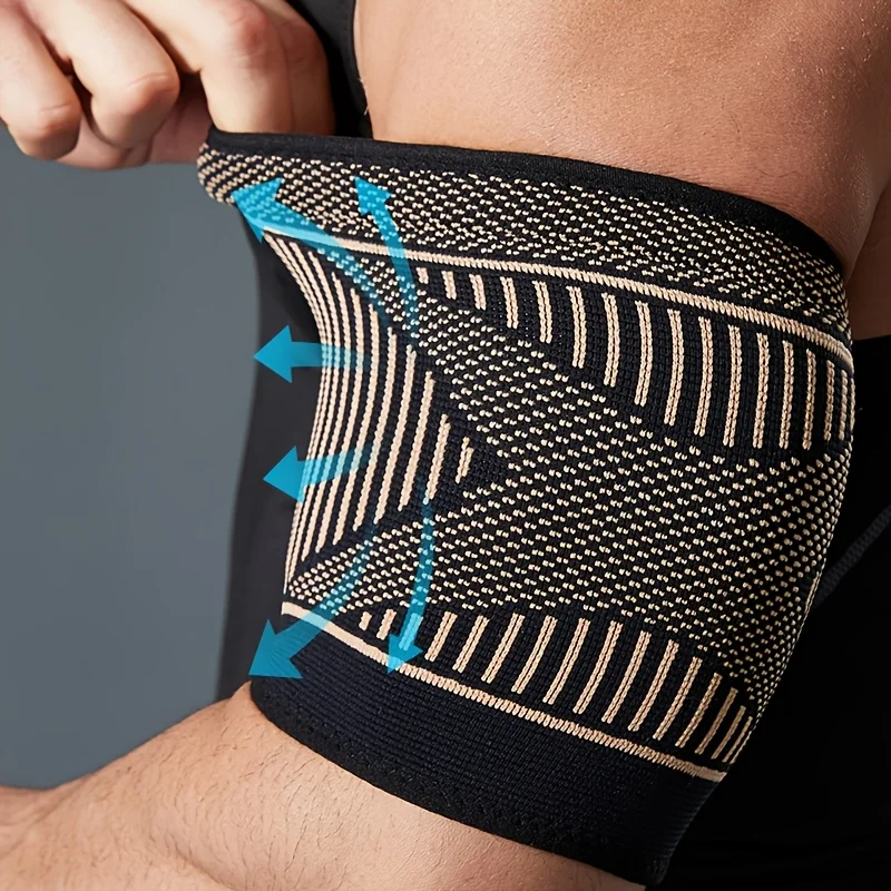 2pcs High Elastic Upper Arm Brace with Non-Slip Design, Compression Copper Infused Fiber Arm Sleeves, Comfortable Arm Support