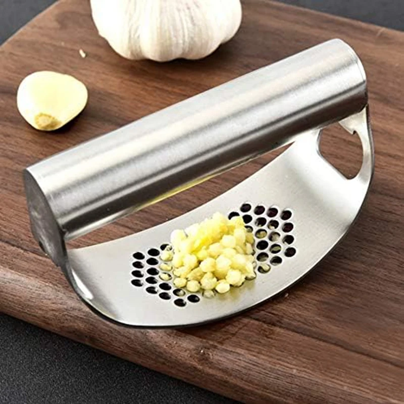 Garlic Press Rocker, 304 Stainless Steel Garlic Mincer Crusher Professional Kitchen Gadgets Garlic Chopper Easy To Use