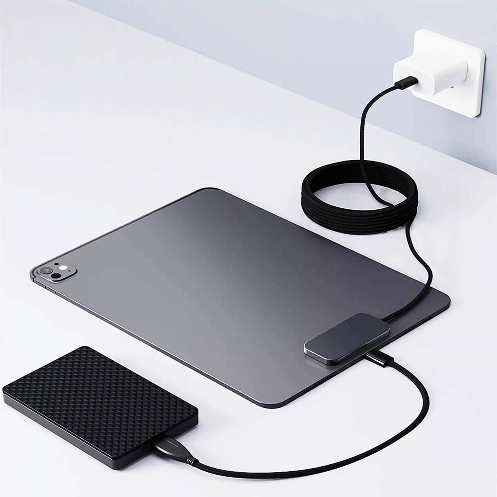 وحدة شاحن لاسلكي مغناطيسي لجهاز iPad Pro شحن سريع موصل ذكي شاحن لوحة شحن لاسلكية مع كابل USB-C
