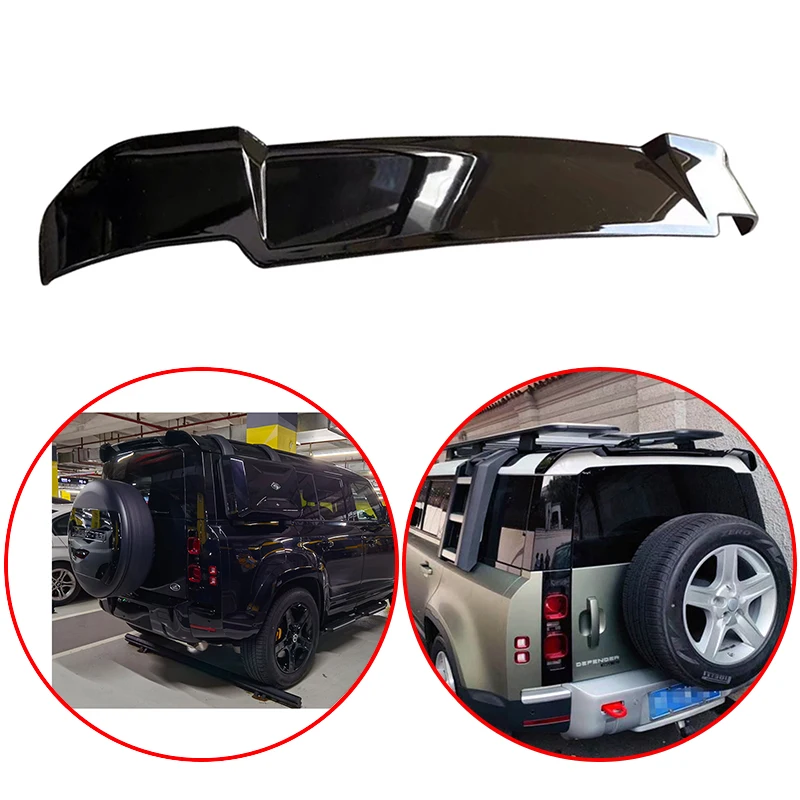

For Land Rover Defender 2019 2020 2021 High Quality ABS Material Roof Spoiler Rear Wing Glossy Black Carbon Fiber Look
