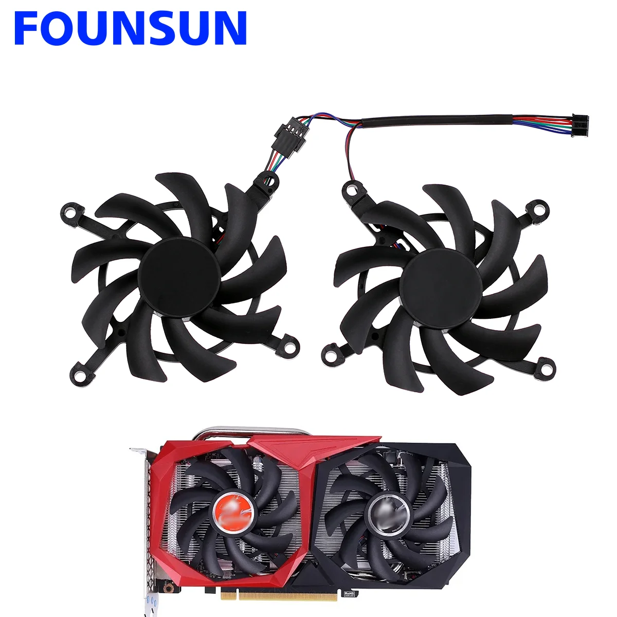 

2PCS/LOT 4Pin Replace Cooling Fan For COLORFUL GeForce GTX 1660Ti 1650 1660 SUPER RTX 2060 2060 SUPER Graphics Card Cooler Fan